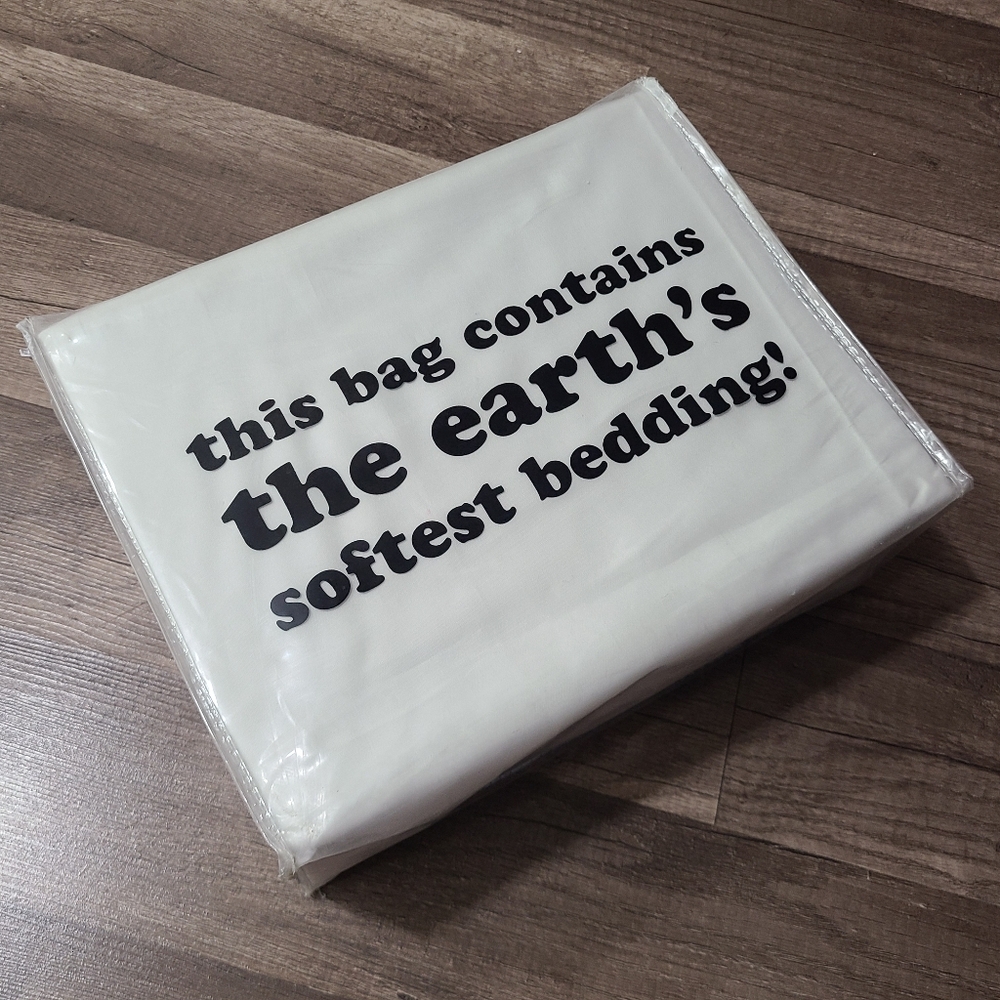 this bag contains the earth's softest bedding twin xl white sheets